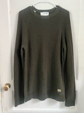 Selected Homme thick ribbed sweater in green Size L